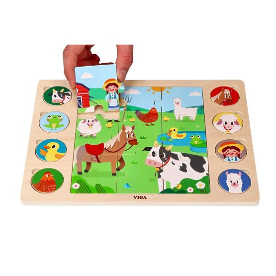 Puzzle 2 în 1 Fermă - găsește umbra