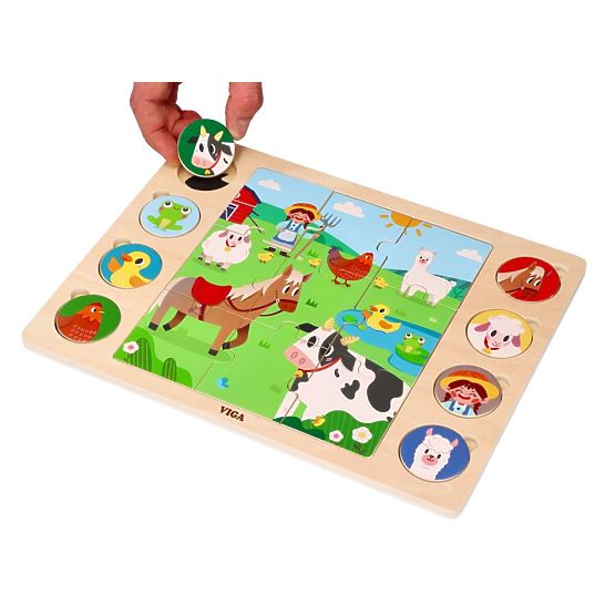 Puzzle 2 în 1 Fermă - găsește umbra