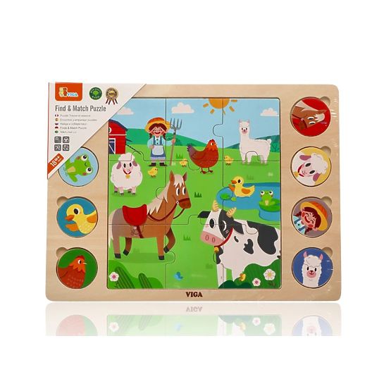 Puzzle 2 în 1 Fermă - găsește umbra