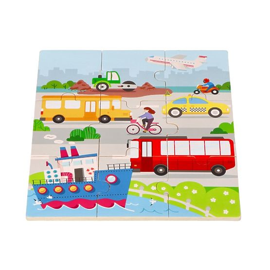 Puzzle 2în1 Vehicule - puzzle și joc găsește umbra