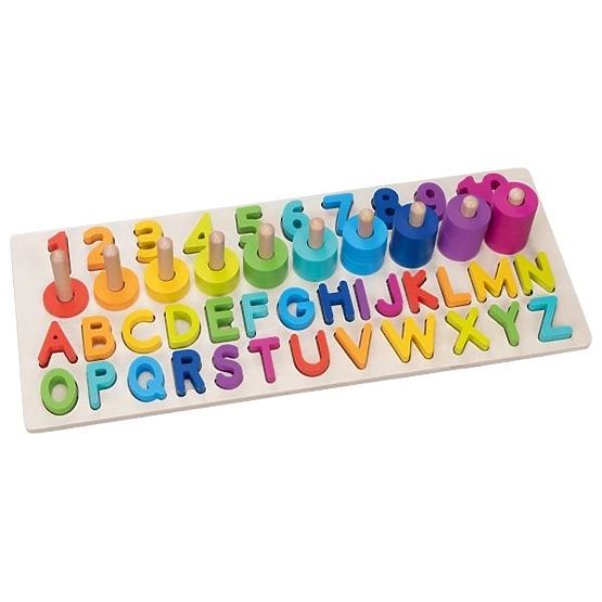 Puzzle alfanumeric Montessori, litere și cifre