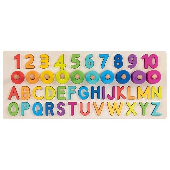 Puzzle alfanumeric Montessori, litere și cifre