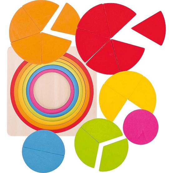 Puzzle cerc pentru învățarea fracțiilor