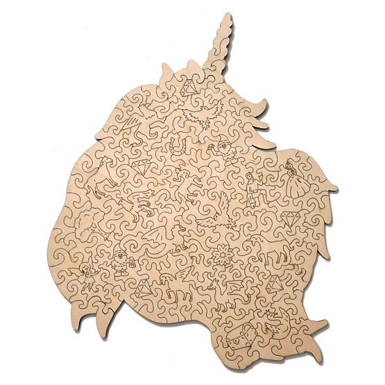 Puzzle colorat din lemn - unicorn