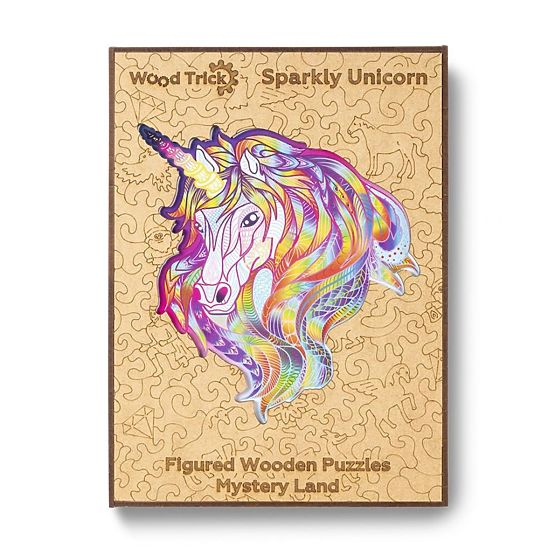 Puzzle colorat din lemn - unicorn