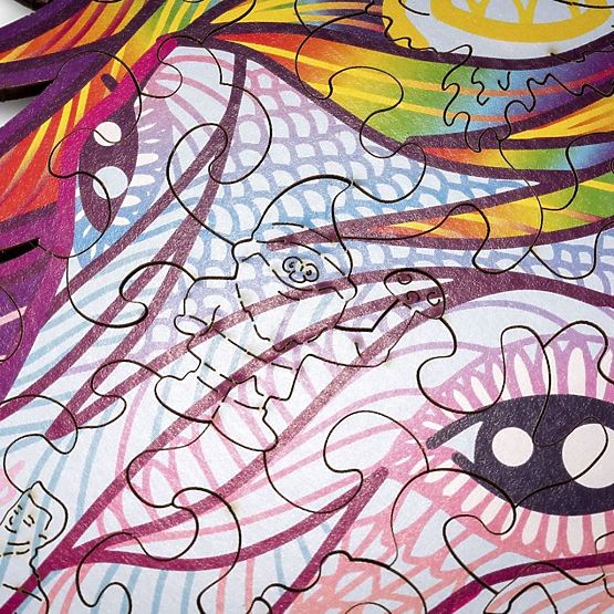 Puzzle colorat din lemn - unicorn