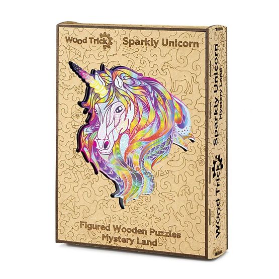 Puzzle colorat din lemn - unicorn
