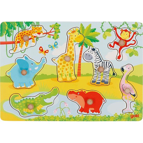 Puzzle cu mânere, animale africane