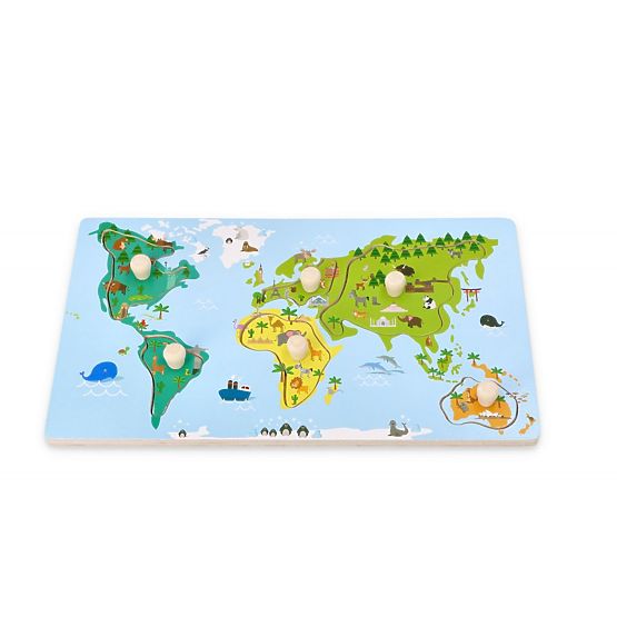 Puzzle cu mânere hartă mondială