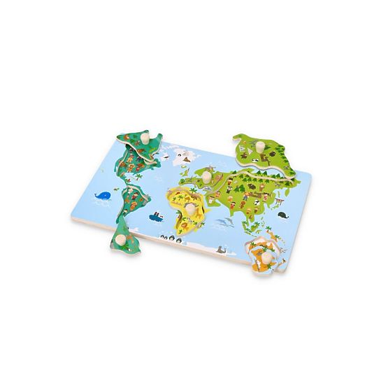Puzzle cu mânere hartă mondială