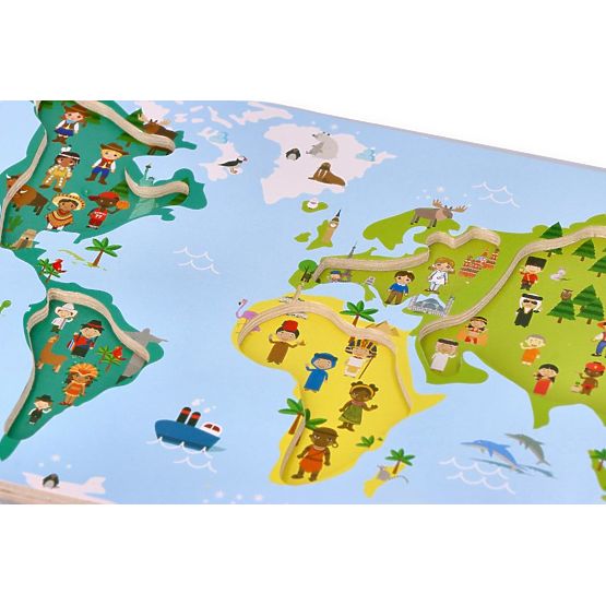 Puzzle cu mânere hartă mondială