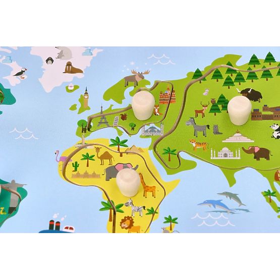 Puzzle cu mânere hartă mondială