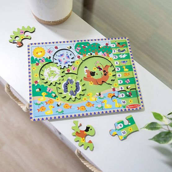 Puzzle cu roți dințate Cursa animalelor