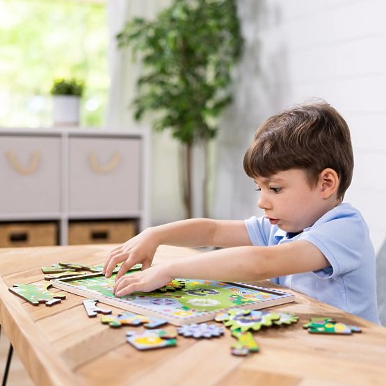 Puzzle cu roți dințate Cursa animalelor