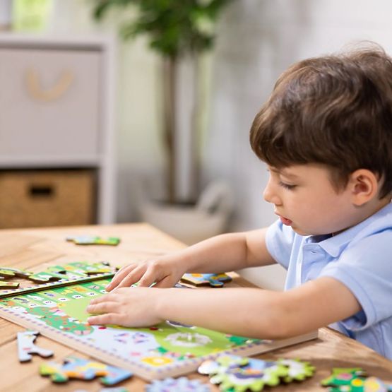 Puzzle cu roți dințate Cursa animalelor