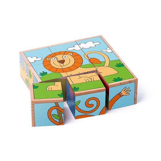 Puzzle cuburi animale exotice