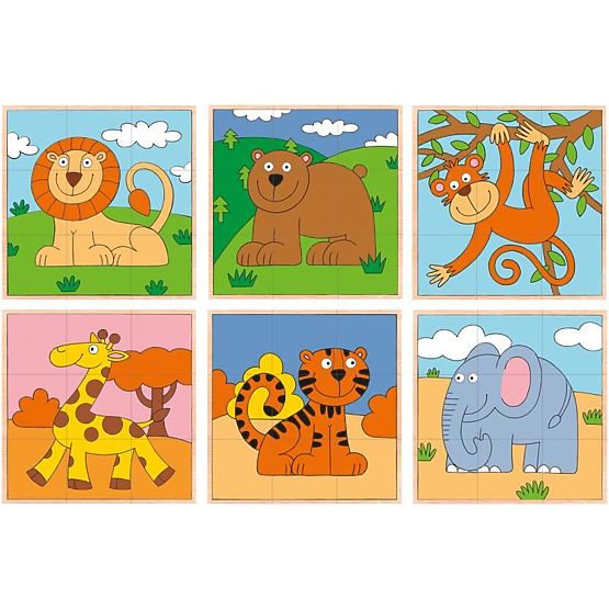 Puzzle cuburi animale exotice