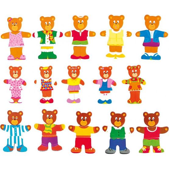 Puzzle de îmbrăcat Familia Veselă de Urși