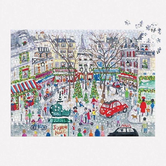 Puzzle din folie Galison Michael Storrings Crăciun la Paris 1000 de piese