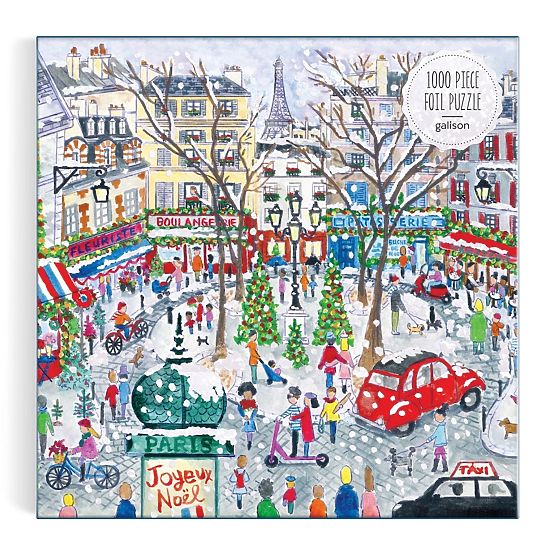 Puzzle din folie Galison Michael Storrings Crăciun la Paris 1000 de piese
