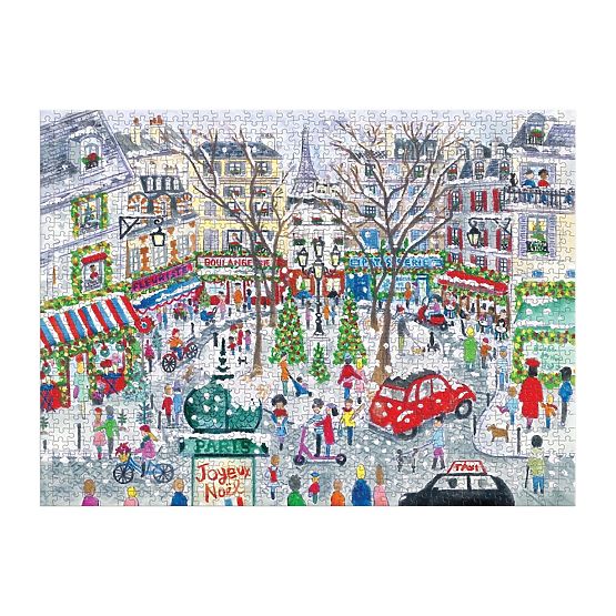 Puzzle din folie Galison Michael Storrings Crăciun la Paris 1000 de piese