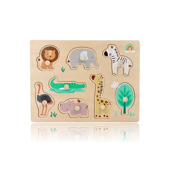 Puzzle din lemn cu mânere Safari