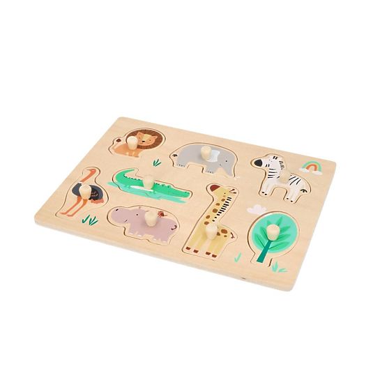 Puzzle din lemn cu mânere Safari