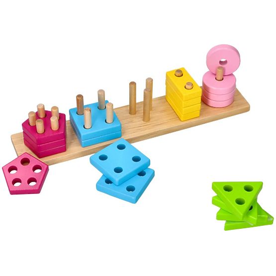 Puzzle din lemn Goki - recunoașterea formelor