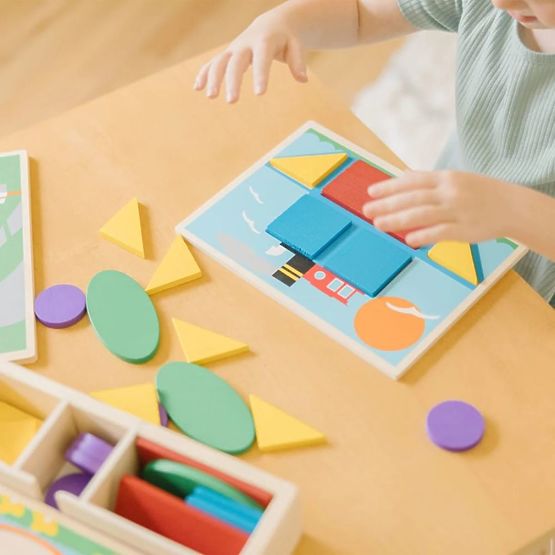 Puzzle din lemn - Mozaic - culori și forme