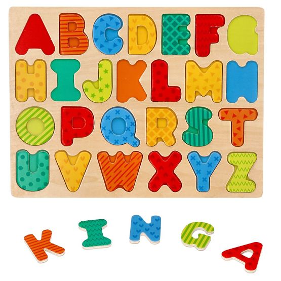 Puzzle din lemn noi Abecedar - joc de litere