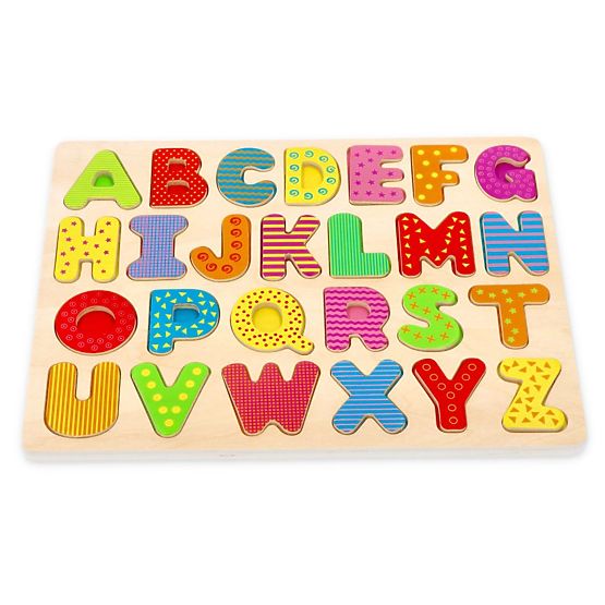 Puzzle din lemn noi Abecedar - joc de litere