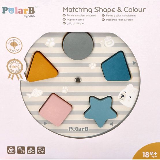 Puzzle din lemn pentru sortarea formelor și culorilor