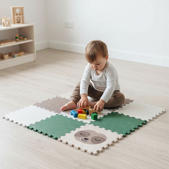 Puzzle din spumă 9 piese - leneș și curcubeu