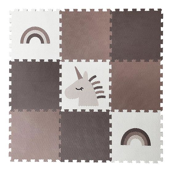 Puzzle din spumă 9 piese - unicorn și curcubeu