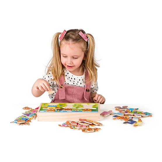 Puzzle Îmbracă familia de urși
