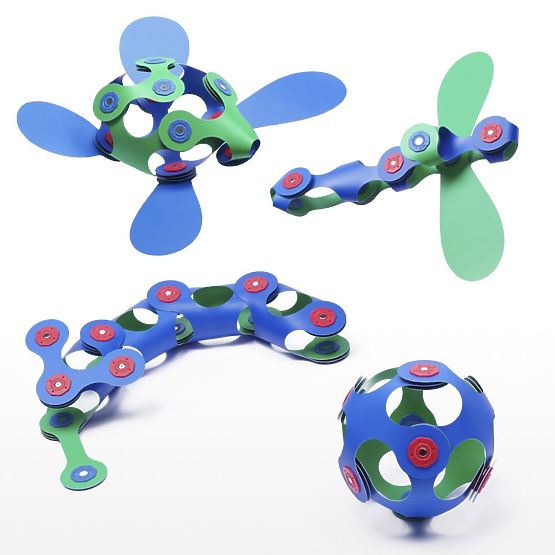 Puzzle magnetic Clixo Itsy, Verde-Albastru