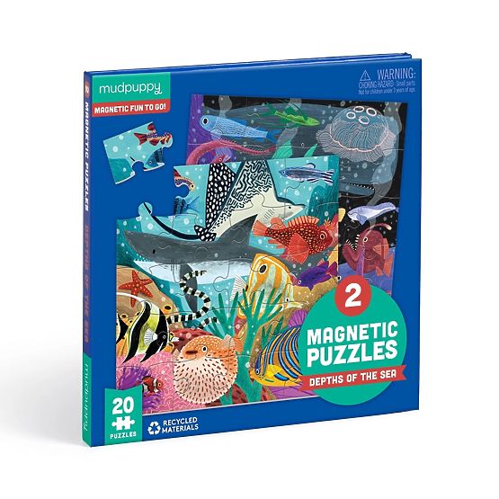 Puzzle magnetic Mudpuppy Adâncurile mării 2x20 piese
