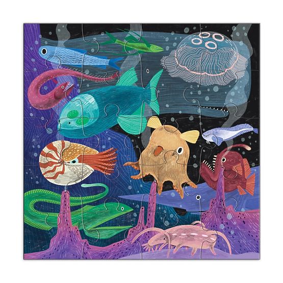 Puzzle magnetic Mudpuppy Adâncurile mării 2x20 piese
