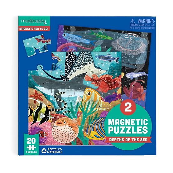 Puzzle magnetic Mudpuppy Adâncurile mării 2x20 piese