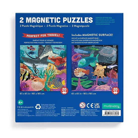 Puzzle magnetic Mudpuppy Adâncurile mării 2x20 piese