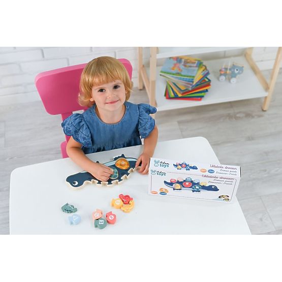 Puzzle mama dinozaur cu numere