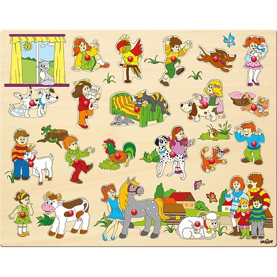 Puzzle mare pentru copii și animalele lor