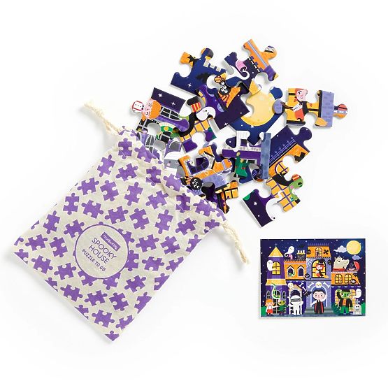 Puzzle Mudpuppy Casă bântuită în săculeț textil 36 de piese