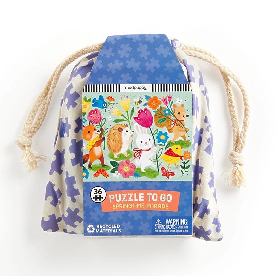 Puzzle Mudpuppy Paradă de primăvară în săculeț textil 36 de piese