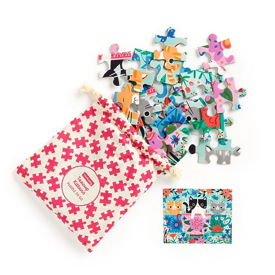Puzzle Mudpuppy Pisici în ceașcă de ceai în săculeț textil 36 de piese