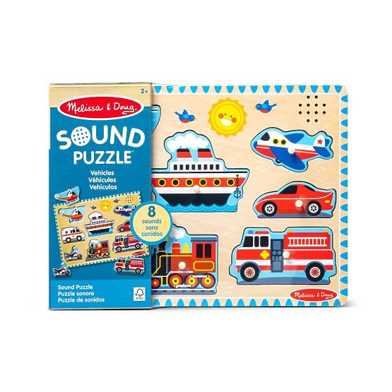 Puzzle muzical din lemn - Vehicule - puzzle sonor