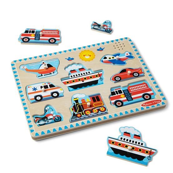 Puzzle muzical din lemn - Vehicule - puzzle sonor