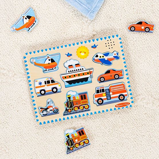 Puzzle muzical din lemn - Vehicule - puzzle sonor