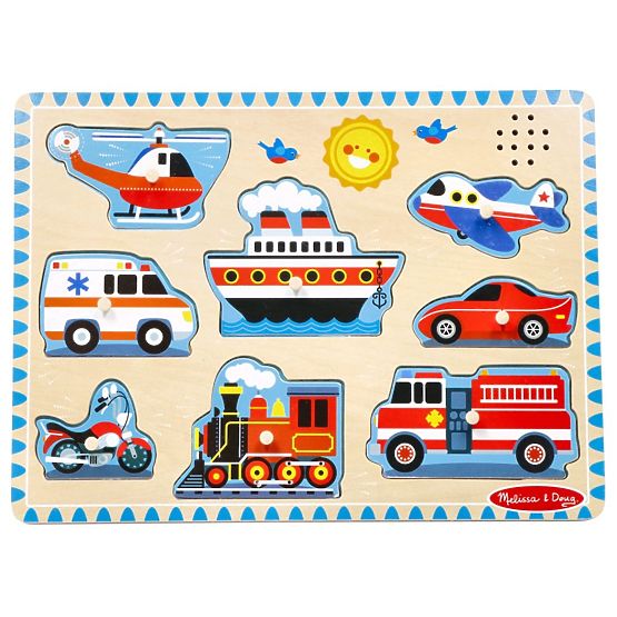 Puzzle muzical din lemn - Vehicule - puzzle sonor