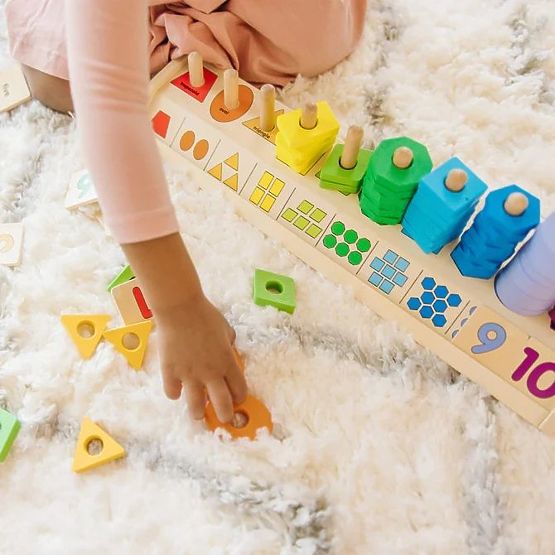 Puzzle pentru învățarea numărării, formelor și culorilor